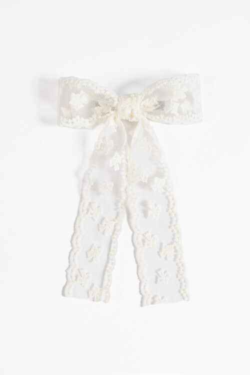 Broche moña lace crudo