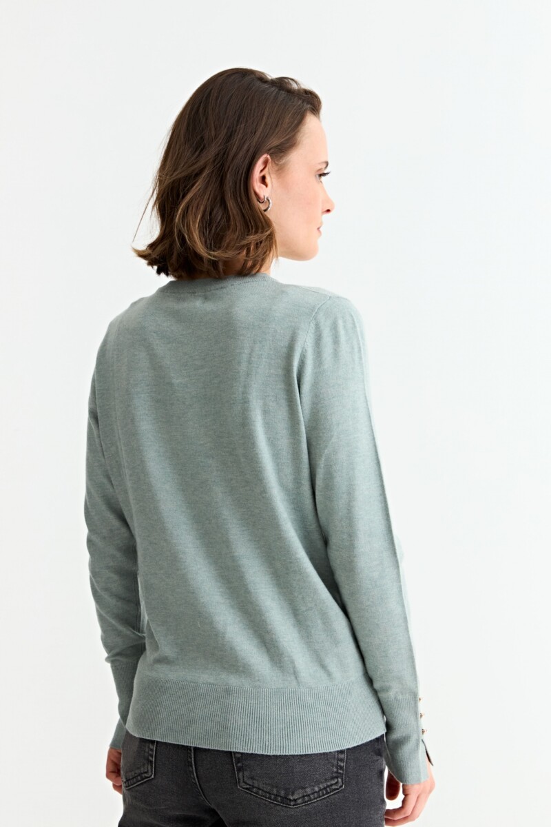 Sweater con detalle en manga VERDE CLARO