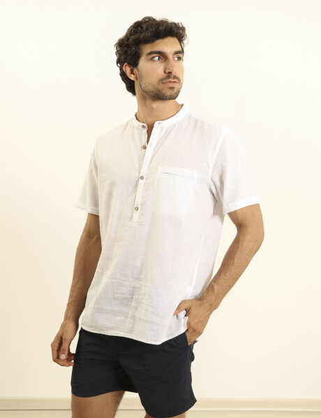 012405 CAMISA HARRINGTON LABEL Blanco