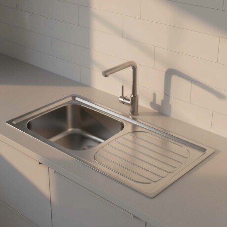 MESADA CON PILETA IZQUIERDA 120 CM ACERO-INOXIDABLE GRIS TRAMONTINA