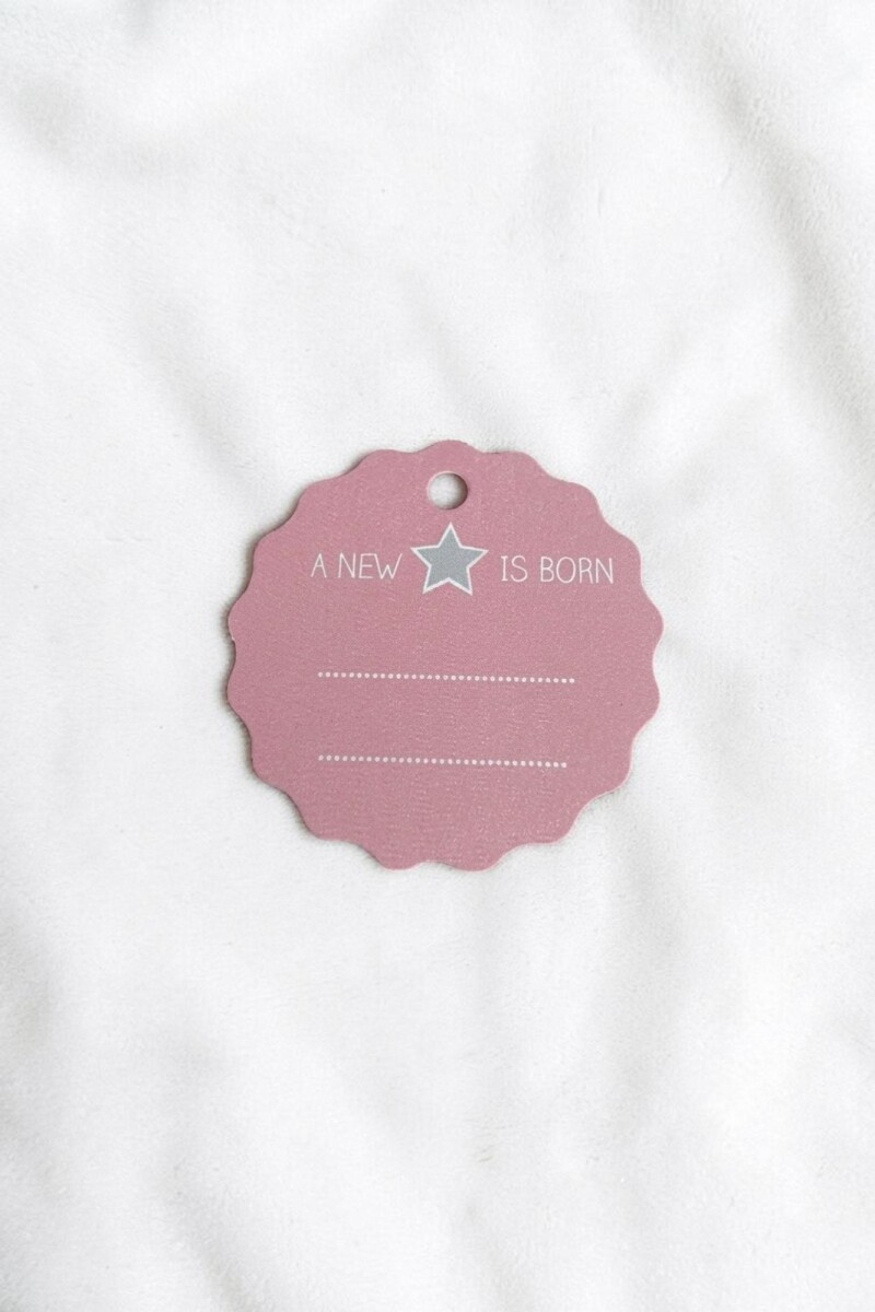 Colgante tag baby shower 4x4 cm 