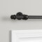 Barrote cortina de metal 3 m 28 Mm + 3 Soportes NEGRO