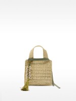 Bolsa Tote Efecto Rafia Con Detalle De Conchas Colgante S natural