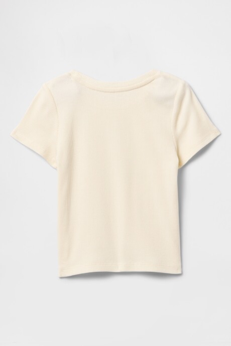 Remera Rib Logo Gap Toddler Niña Ivory Frost