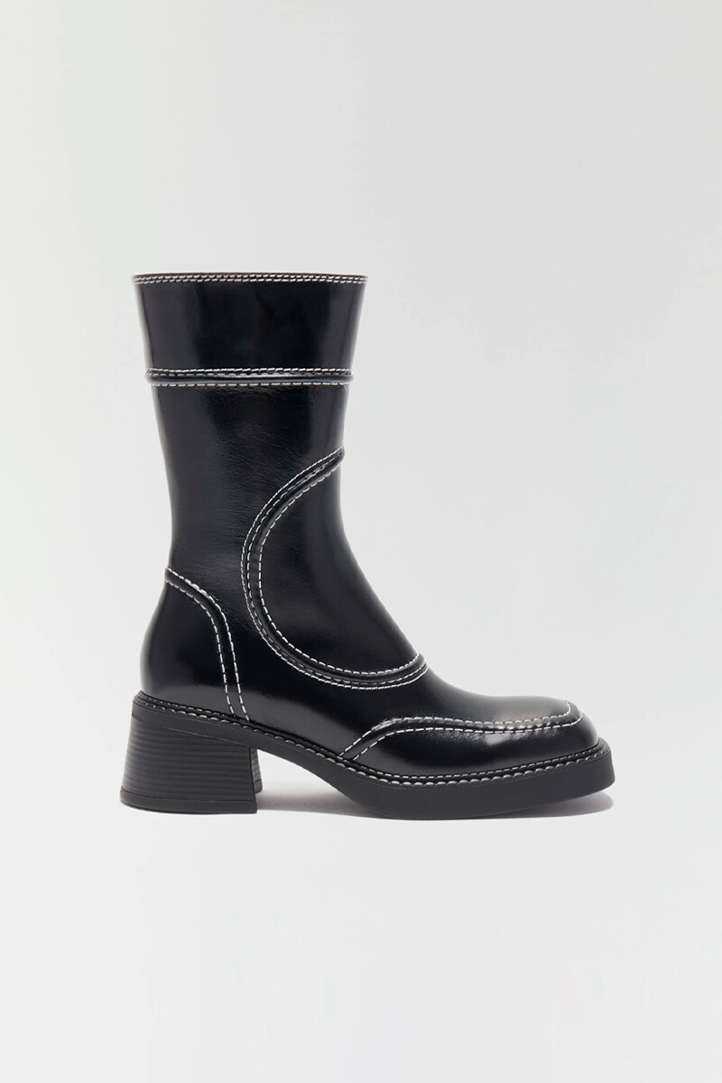 Malene Black Ankle Boots - Black 