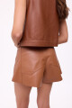 SHORT WIDE XL COURO Camel