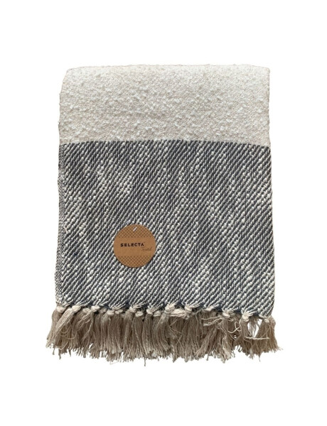 MANTA TEJIDA ALGODÓN 125X150CM BICOLOR GRIS MANTA TEJIDA ALGODÓN 125X150CM BICOLOR GRIS