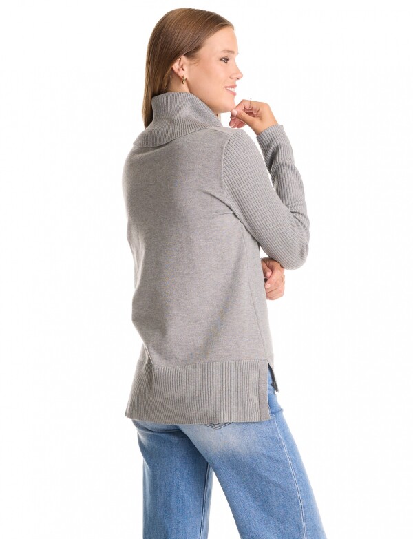 Buzo Cuello Volcado GRIS