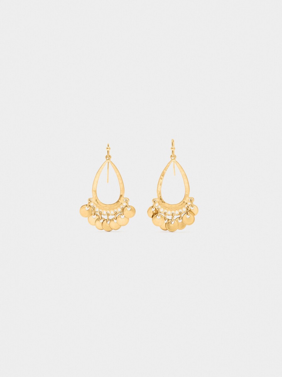 Pendientes Gota Con Medallas - dorado 