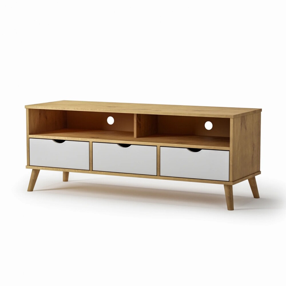 Rack 3 Cajones Madera - Linea Dublin Blanco