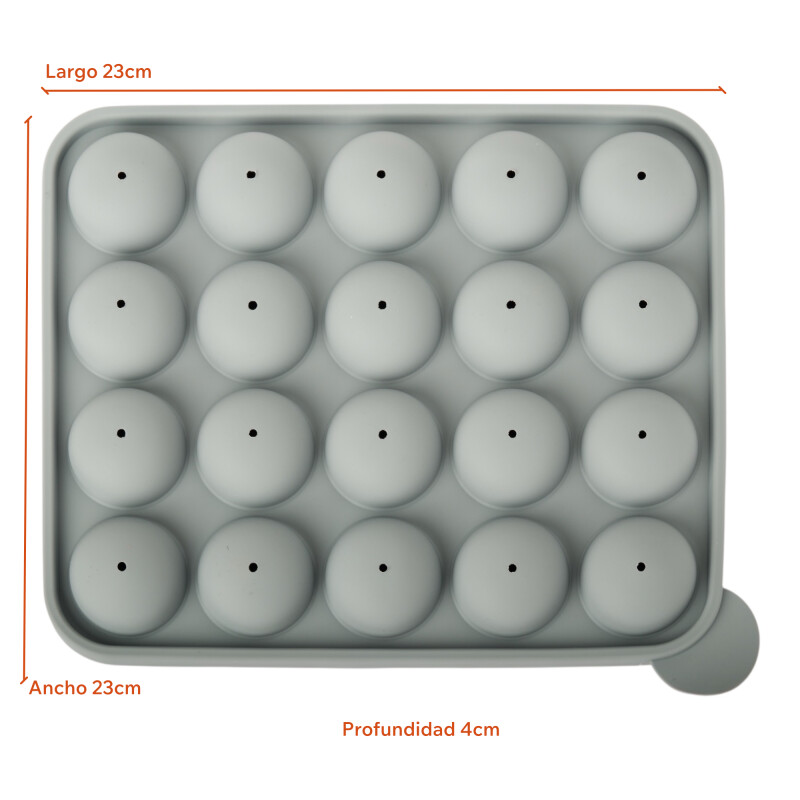 Molde Lollipop Silicona 23×18.5×4cm Gris