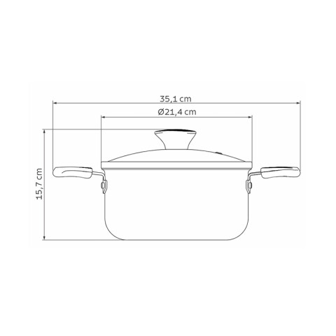 Olla color verde Ø 20cm. con asas "LYF" -TRAMONTINA TR5428
