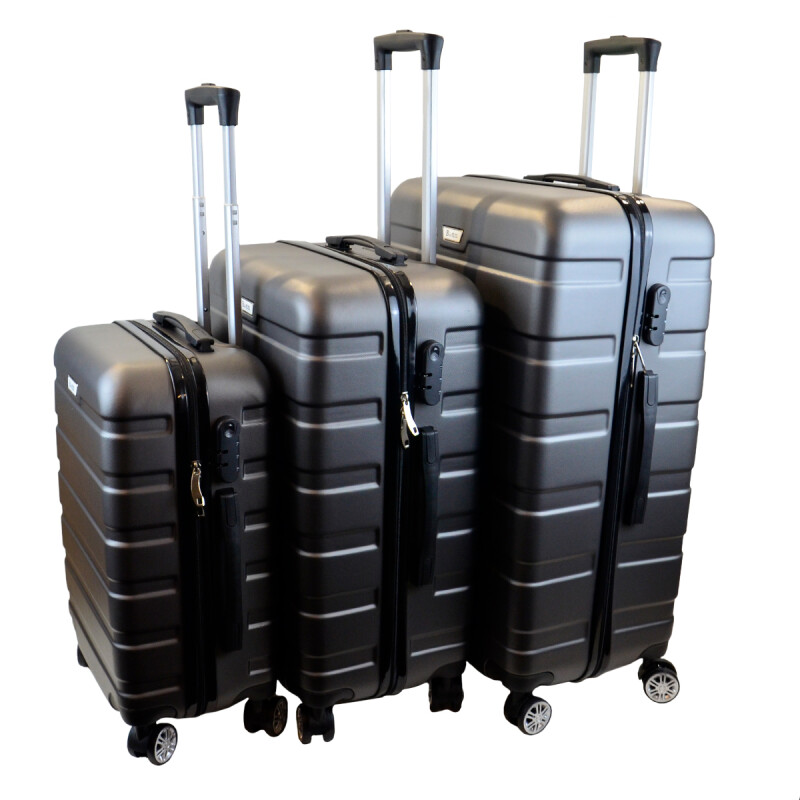 Set 3 Valijas rígidas 4 ruedas 20 24 28 Premium GRIS