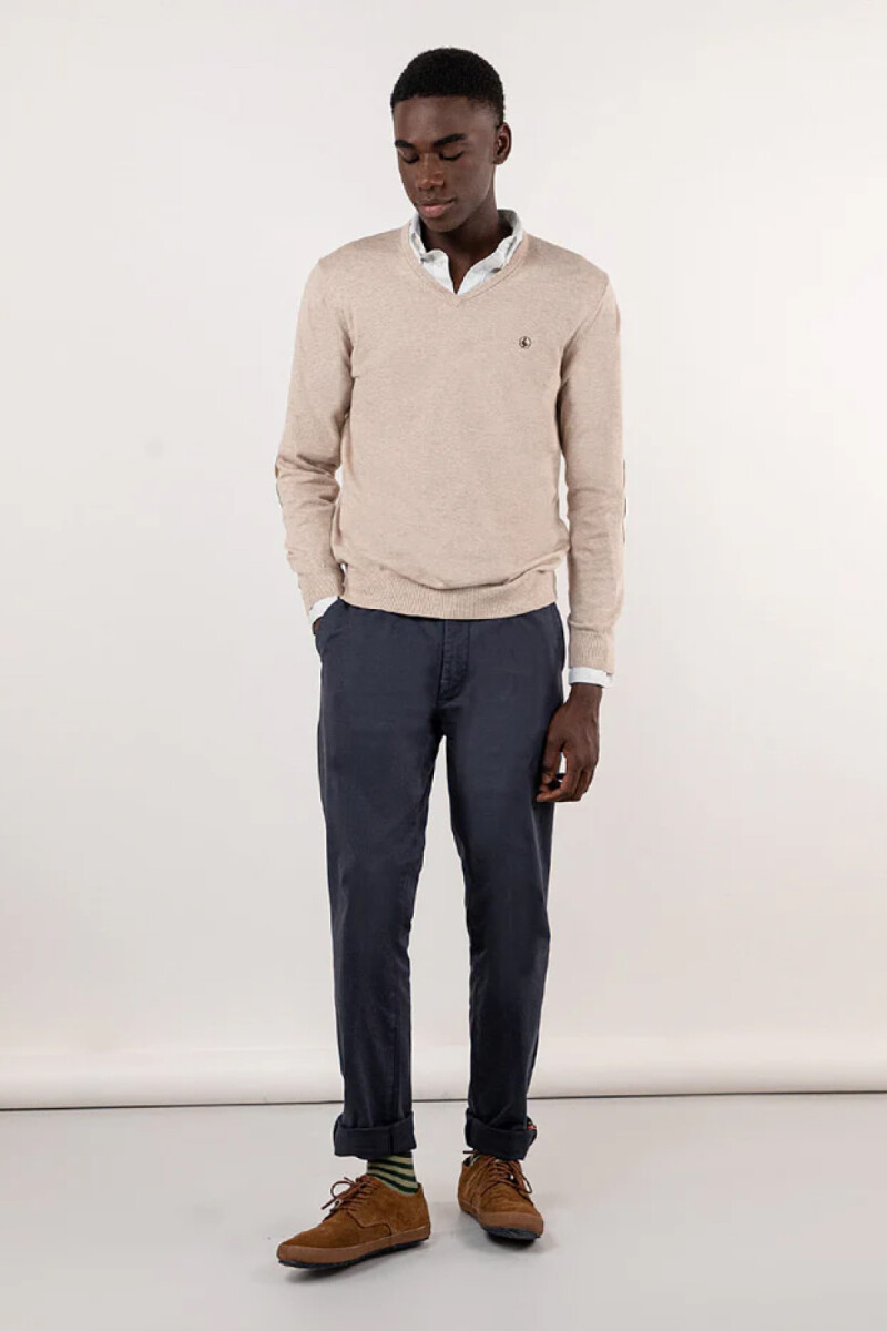 Jersey Cuello Pico Camel
