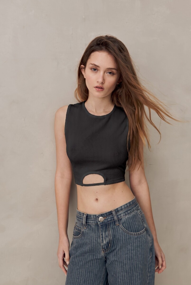 TOP GERANIO - Negro 
