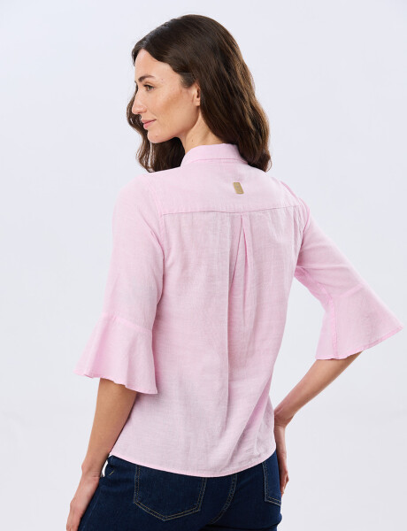 CAMISA DE LINO CON VOLADOS Rosacla