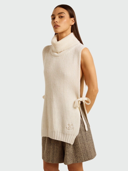 Golden Goose - Chaleco de lana con cuello alto Blanco