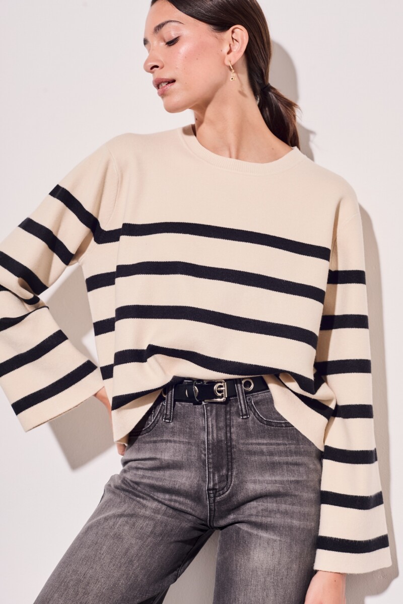 Sweater Rayado Negro