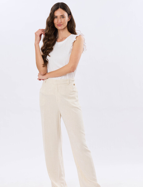 PANTALÓN DE LINO Arena