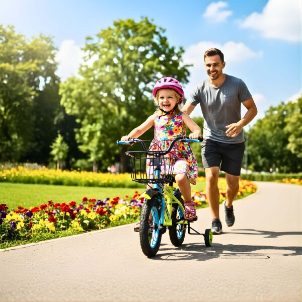 Bicicleta Infantil Yjtong R12 Canasto Parrilla Guardabarros Amarillo 1