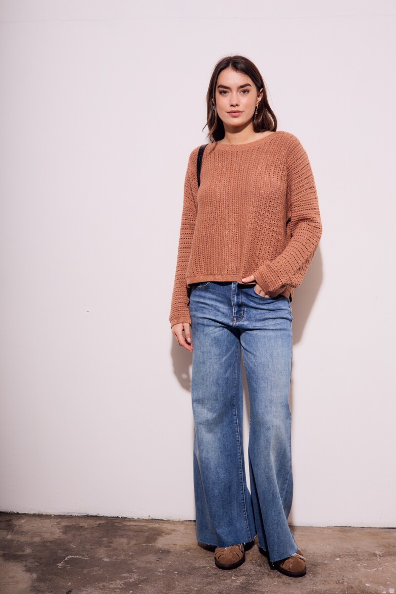 Sweater Texturado Lurex Mocha