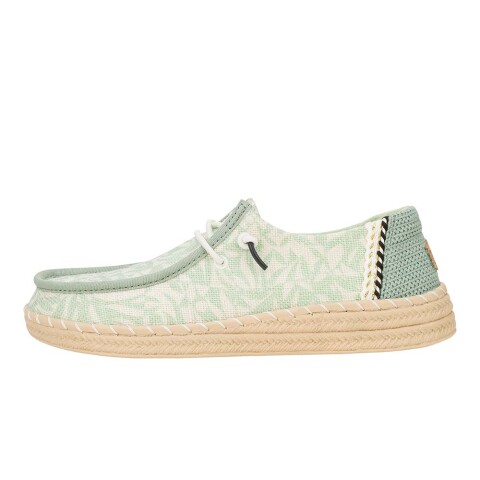 Wendy Espadrille Retro Palm - Mujer Celadon Green/white