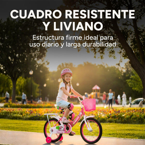 Bicicleta infantil Shengdi Rodado 16 Canasto Parrilla Hadas Color Rosa Oscuro