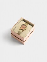Reloj De Malla Metálica De Acero Inoxidable dorado