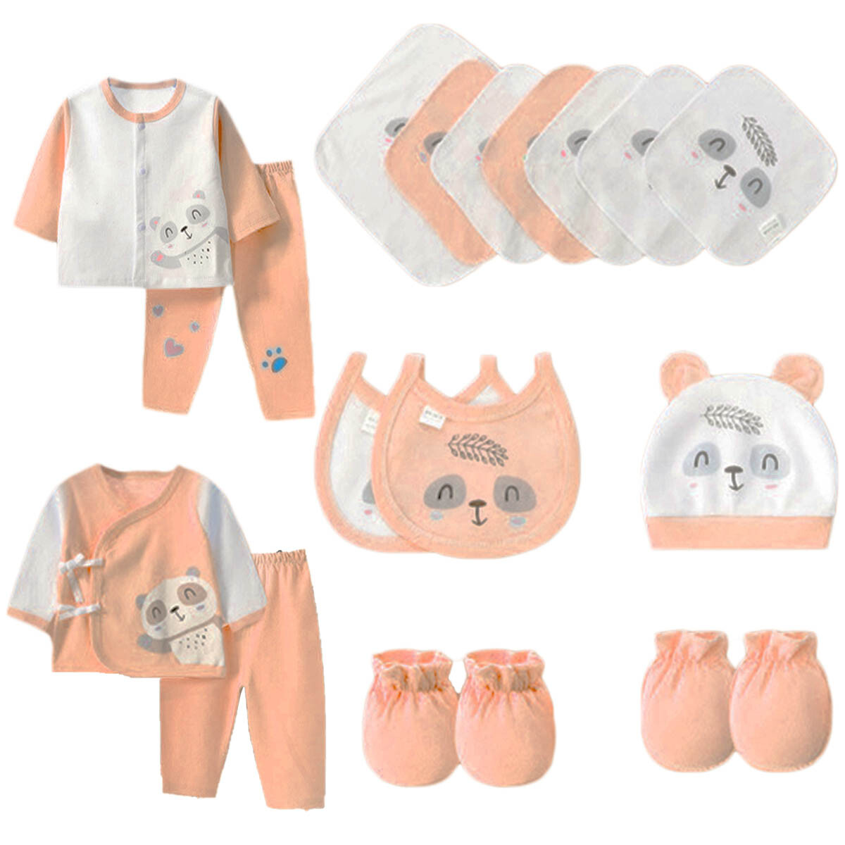 Set Ropa Bebé Algodón Conjunto 18p Body Completo - Rosa 