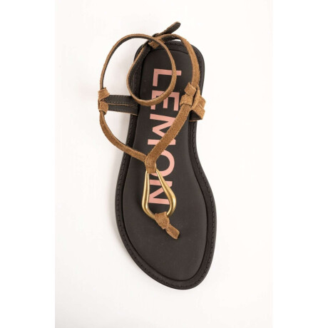 Sandalia Con Argolla Camel