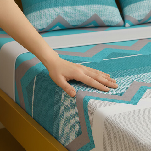 [OUTLET] Juego De Sabanas 2 Plazas Toque Algodón Sommier Azul - Zigzag [SIN EMPAQUE ORIGINAL] [OUTLET] Juego De Sabanas 2 Plazas Toque Algodón Sommier Azul - Zigzag [SIN EMPAQUE ORIGINAL]