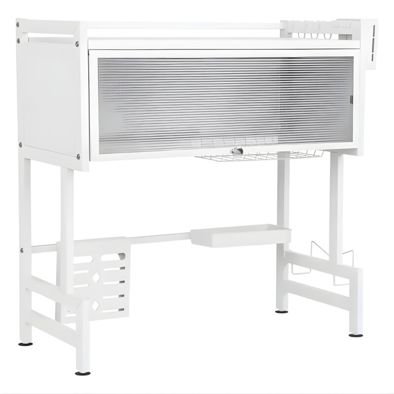 Escurridor de Vajilla Rack Lumax con Puerta 65x30x78cm Blanco