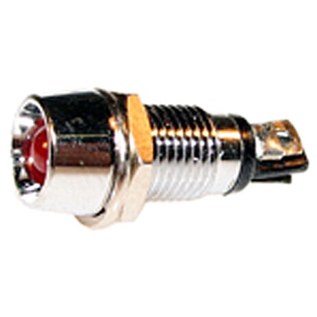 LLAVE BOTON TABLERO - PILOTO CHICO ROJO CROMADO (LED) 8MM - LLAVE BOTON TABLERO - PILOTO CHICO ROJO CROMADO (LED) 8MM -