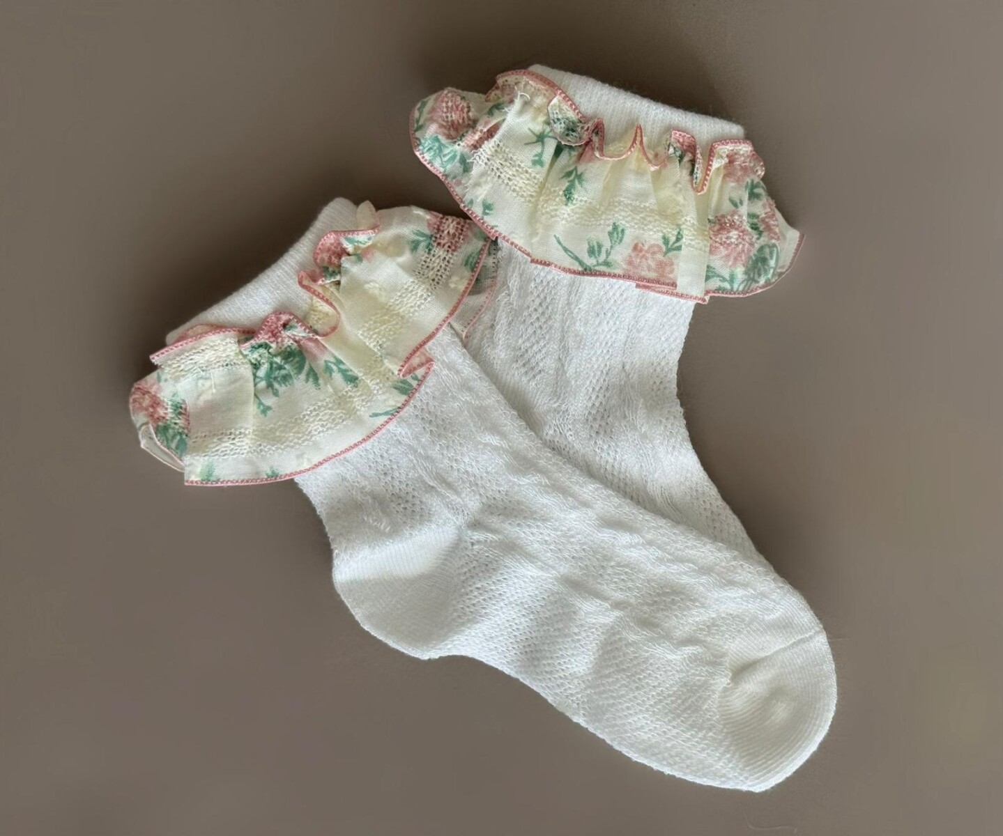 Medias Clementine - Blanco Volado Floral 