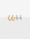 Aros Argollas Set Metal Set De Argollas De Acero Combinadas - Combinacion Bicolor