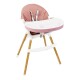 Silla de bebé para comer Bebesit Baby Lunch con cinturón de 5 puntas Rosa