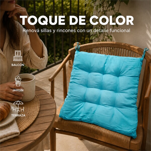 Almohadon Cuadrado Para Silla Eames Butaca Auto Colores Celeste