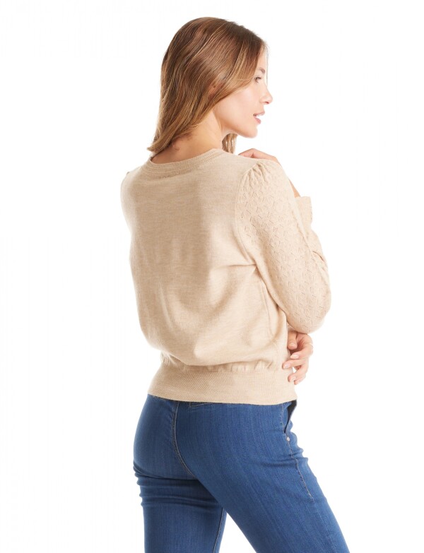 Buzo Manga Rombos BEIGE