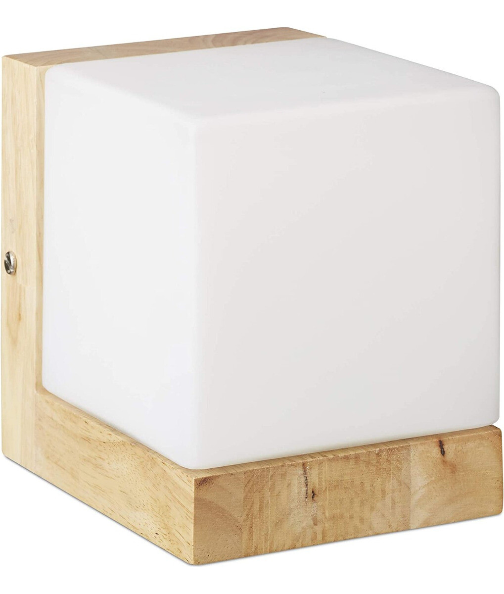 Aplique De Pared Nordico Decorativo Cristal Y Madera 