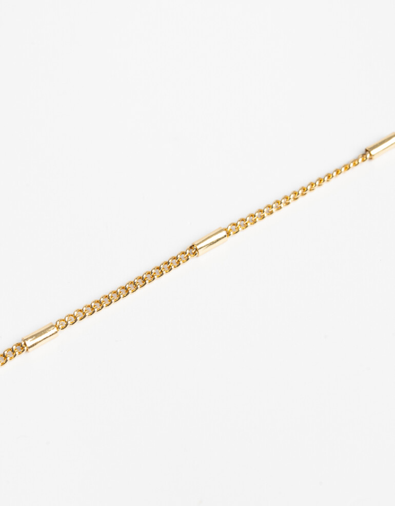 Pulseras Flexibles Metal Pulsera Flexible Bañada En Oro - Dorado