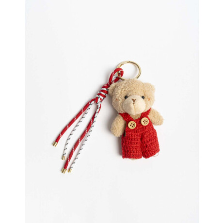 Llavero Oso De Peluche Con Cordón Combinacion Bicolor