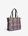 Shopper Nylon Shopper Con Doble Asa De Hombro. - Estampado Escoces