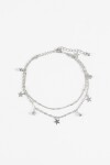 Tobillera doble dije estrella plateado