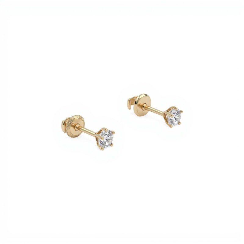 Caravanas Estrella- Zirconia -Oroo bajo - CA8475 conperla