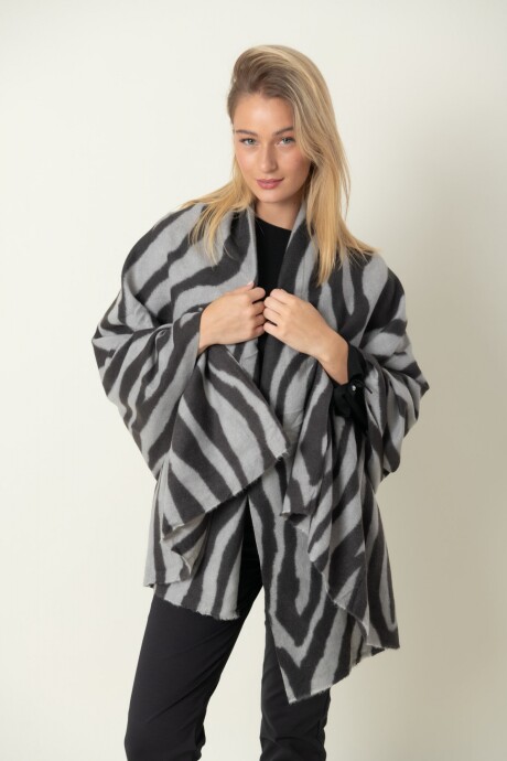 PASHMINA JASPE CEBRA Gris claro