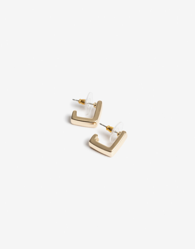 Aros Argollas Metal Argollas Metal Rectangular - Dorado