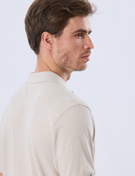 REMERA POLO LISA PIQUÉ Beige