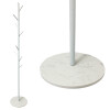 Perchero de Pie 8 Ganchos con Base de Mármol 170x32cm Blanco