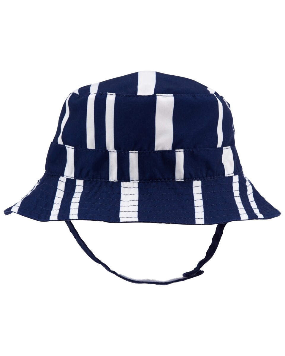 Gorro reversible de algodón con protección UPF 50+ diseño a rayas 