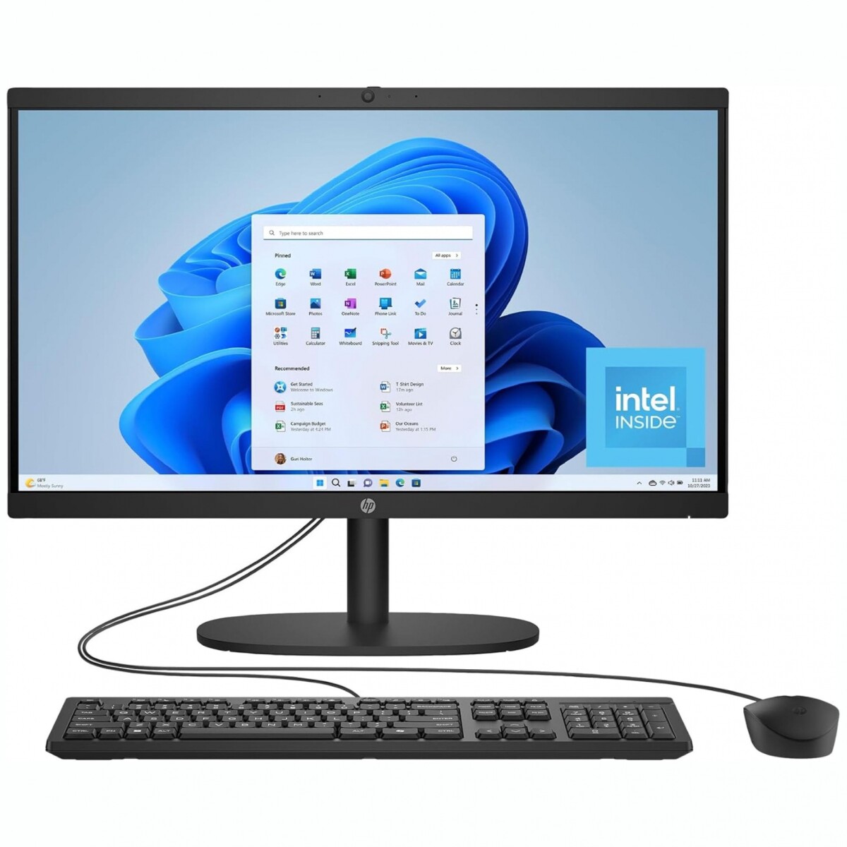 Computadora HP 22-DG0023W Todo En Uno 21,45' FHD 128GB / 8GB Intel N200 - Black 